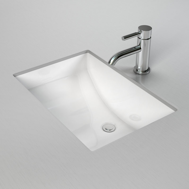 Cantrio Koncepts 14.83'' White Vitreous China Rectangular Undermount